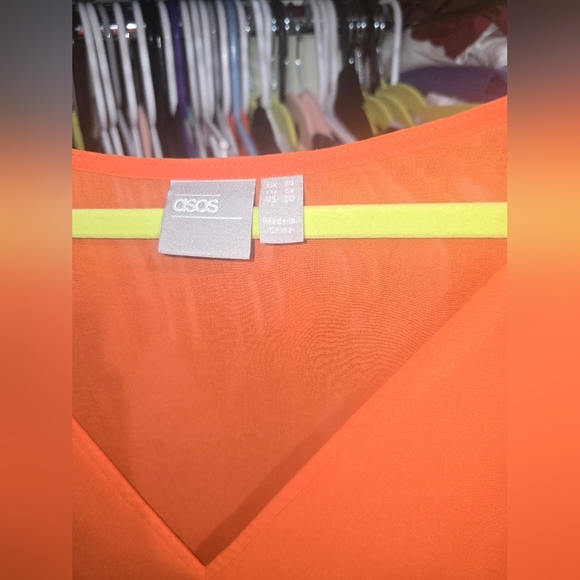 ❄️❄️ Like New ASOS CURVE orange Cut Out Dress Size 20 - Picture 5 of 7